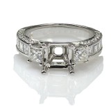 1.92 Cts. Three Stone Princess Cut Diamond Engagement Ring